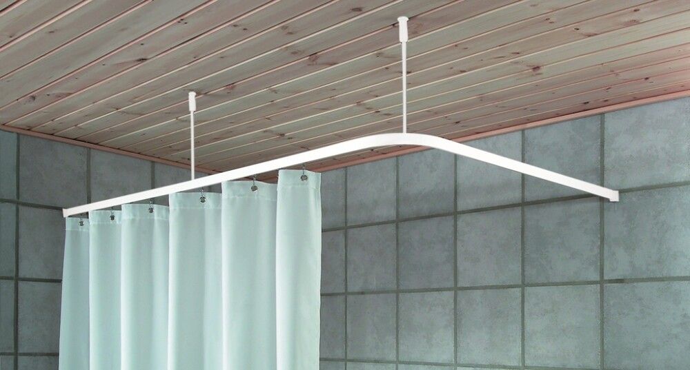 Stöng fyrir sturtuhengi Debel hvít