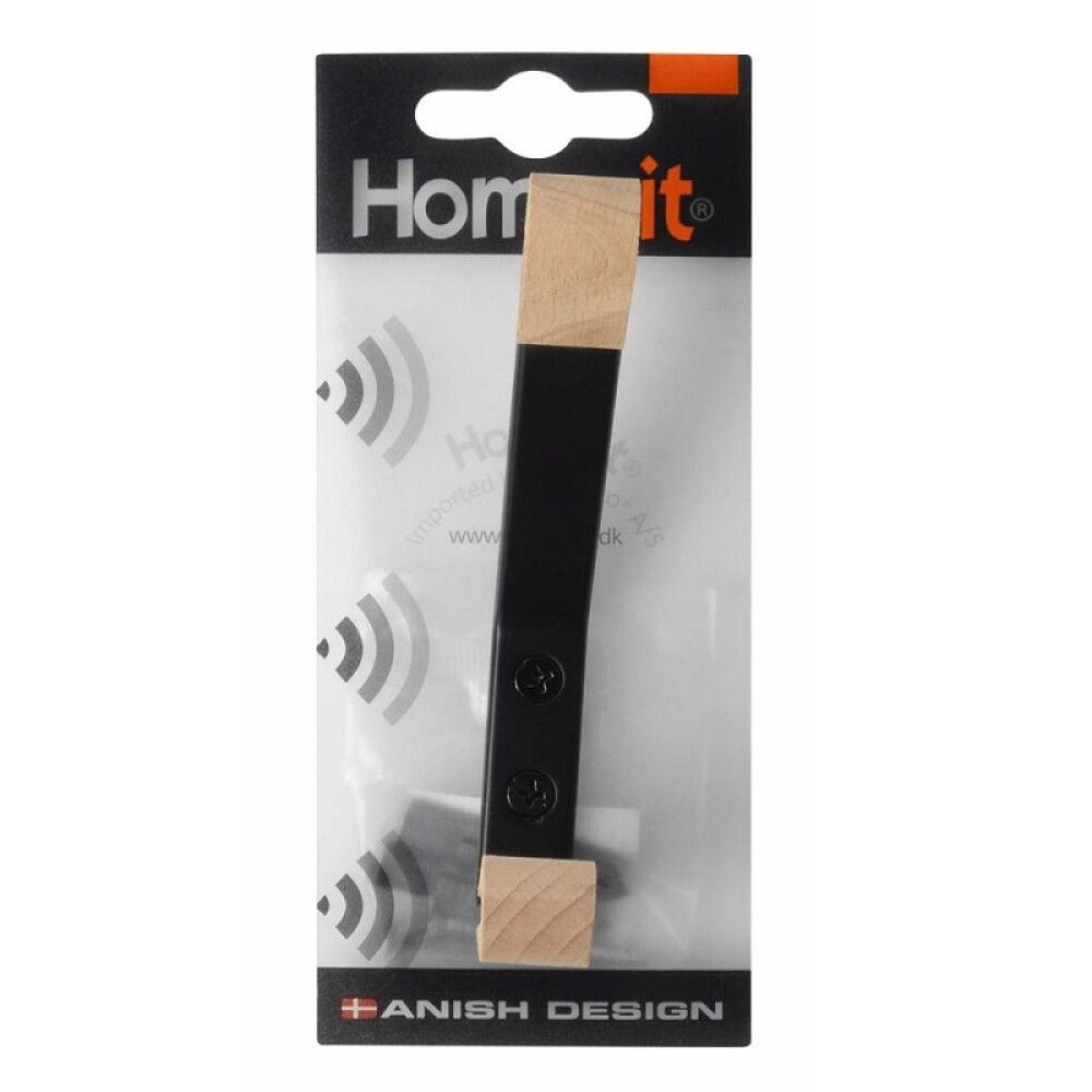 Snagi tvöfaldur svartur 1,5x5,5x12 cm