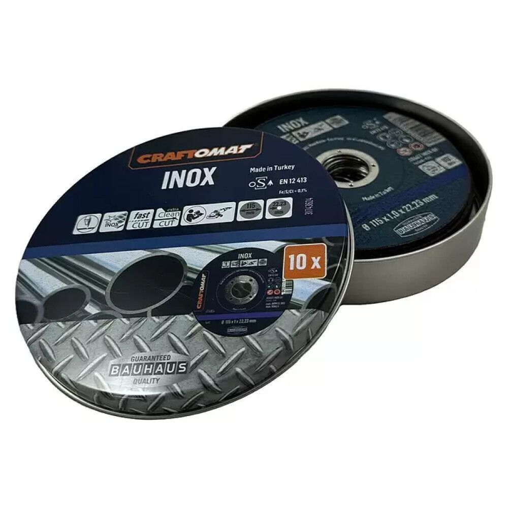 Skurðarskífa 115x1x22,2mm Craftomat málmur 10stk