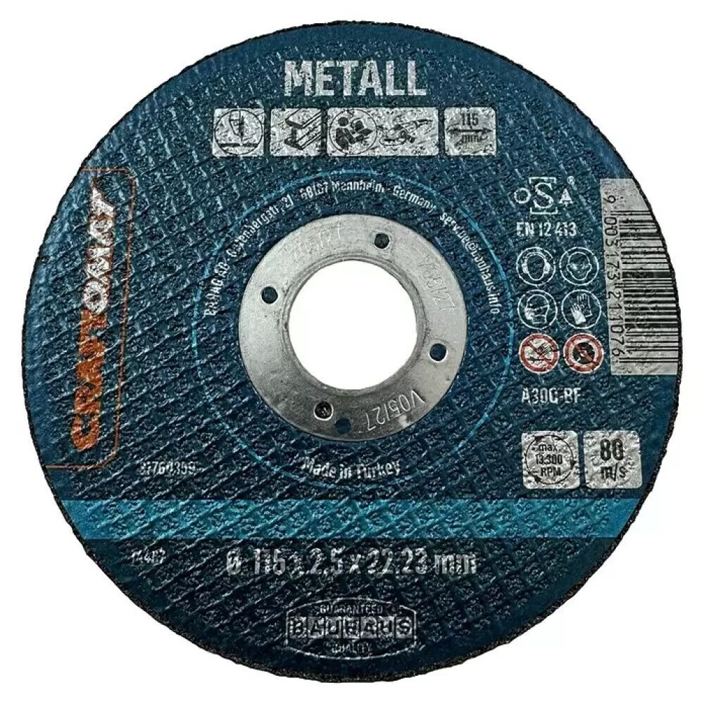 Skurðarskífa 115mm Craftomat málmur 10stk