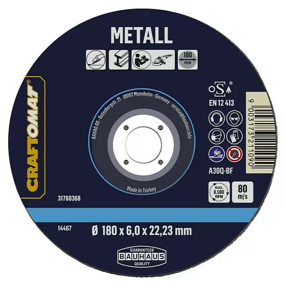 Slípiskífa 180x6mm Craftomat málmur