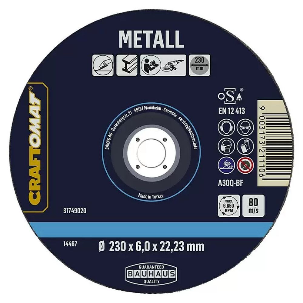 Slípiskífa 230x6mm Craftomat málmur