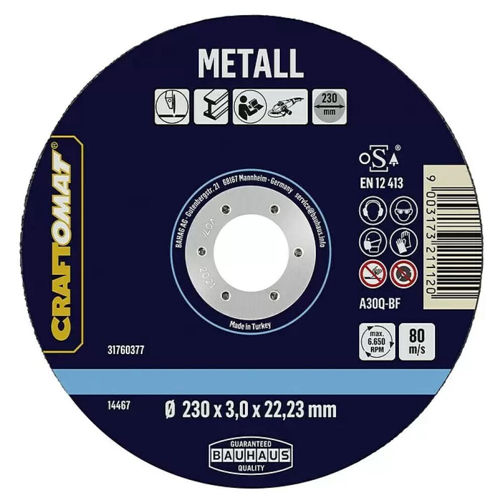 Skurðarskífa 230mm Craftomat málmur