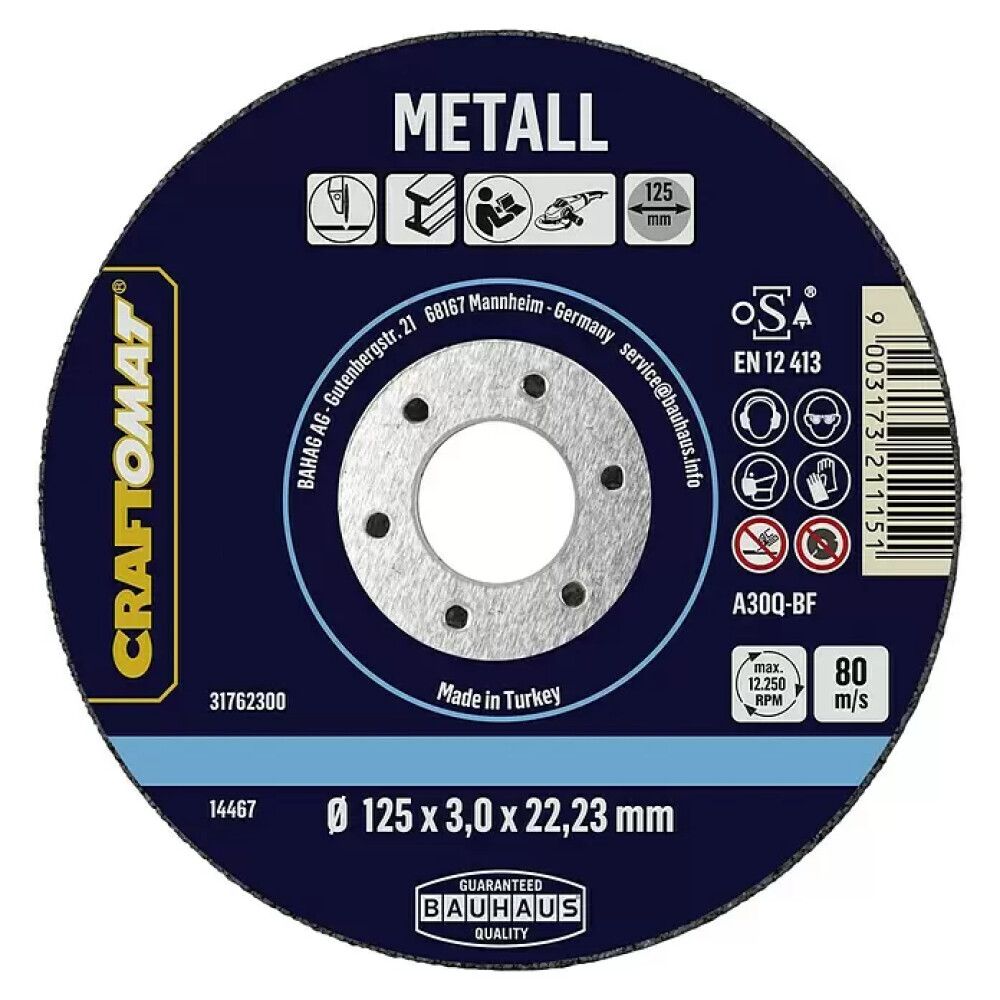 Skurðarskífa 125mm Craftomat málmur