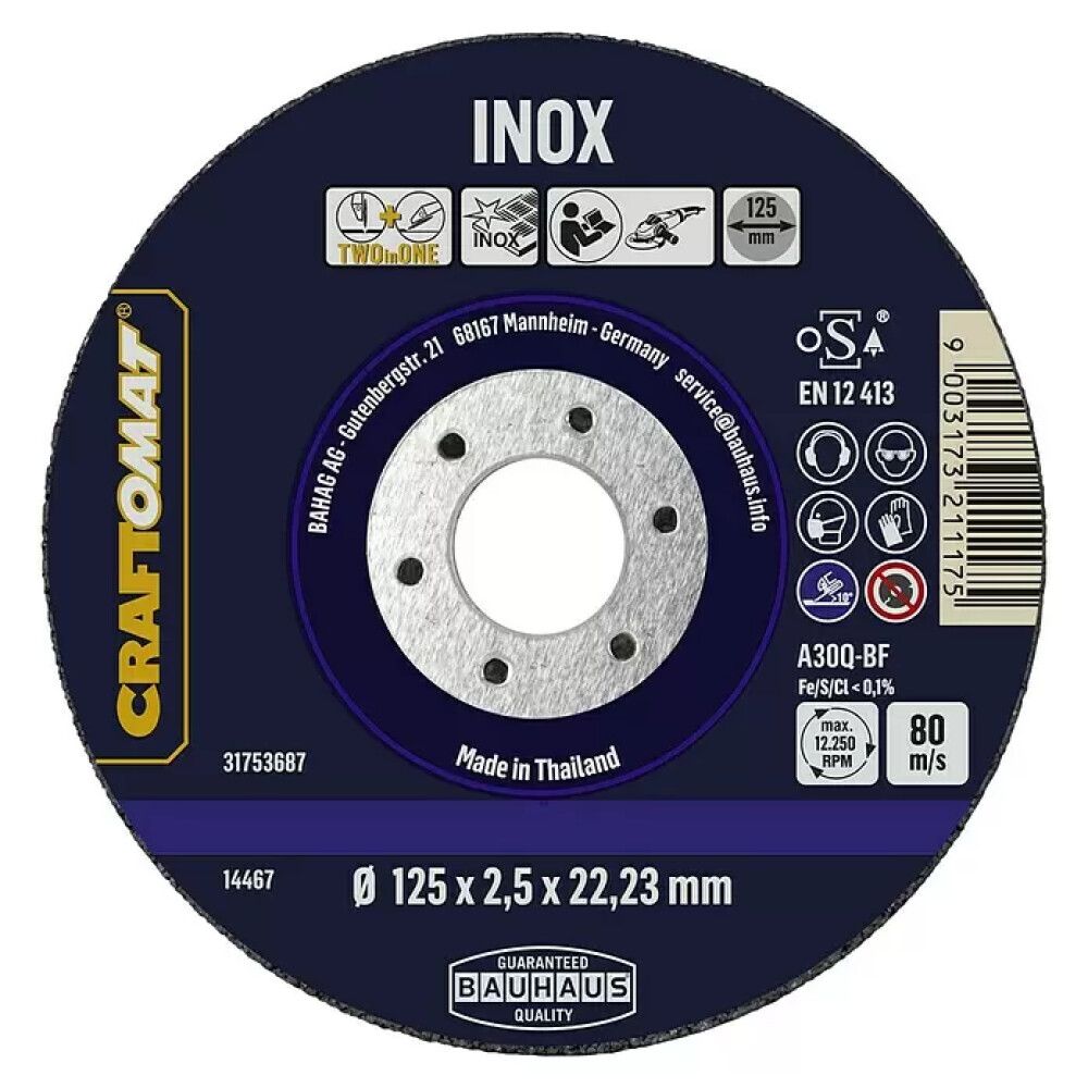 Skurðarskífa 125mm C+G 42 Craftomat málmur