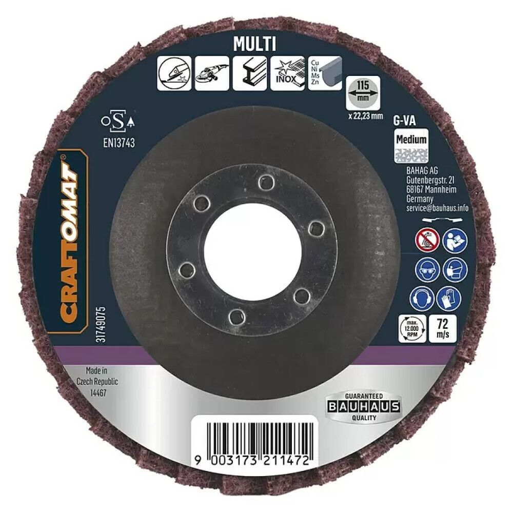 Slípiskífa G-VA medium 115mm Craftomat