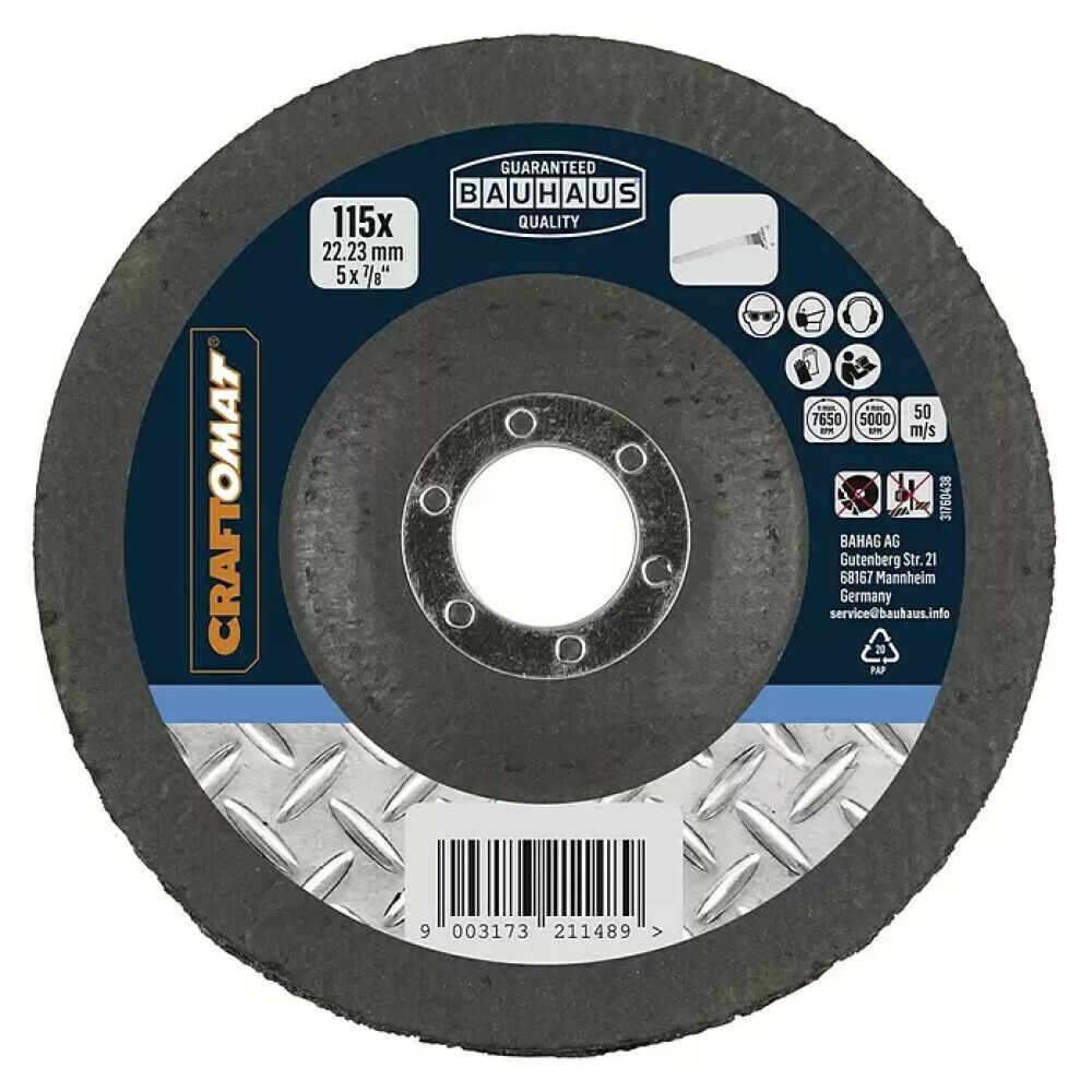 Hreinsiskífa 115mm Craftomat málmur