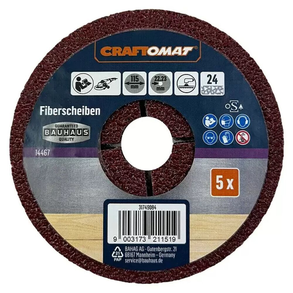 Sandpappírsskífa K24/115mm Craftomat 5stk