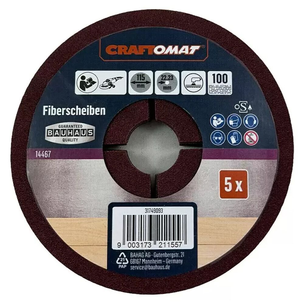 Sandpappírsskífa K100/115mm Craftomat 5stk