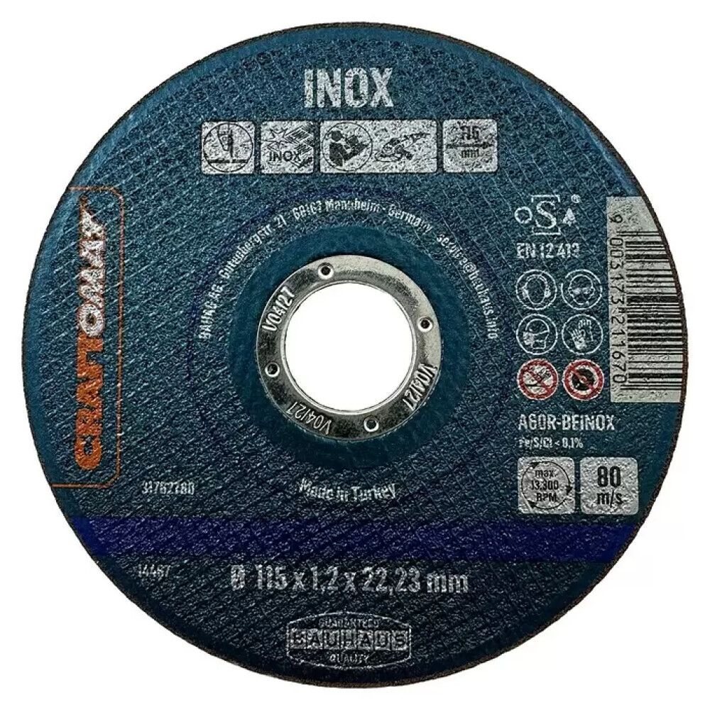 Skurðarskífa 115mm Craftomat málmur 10stk