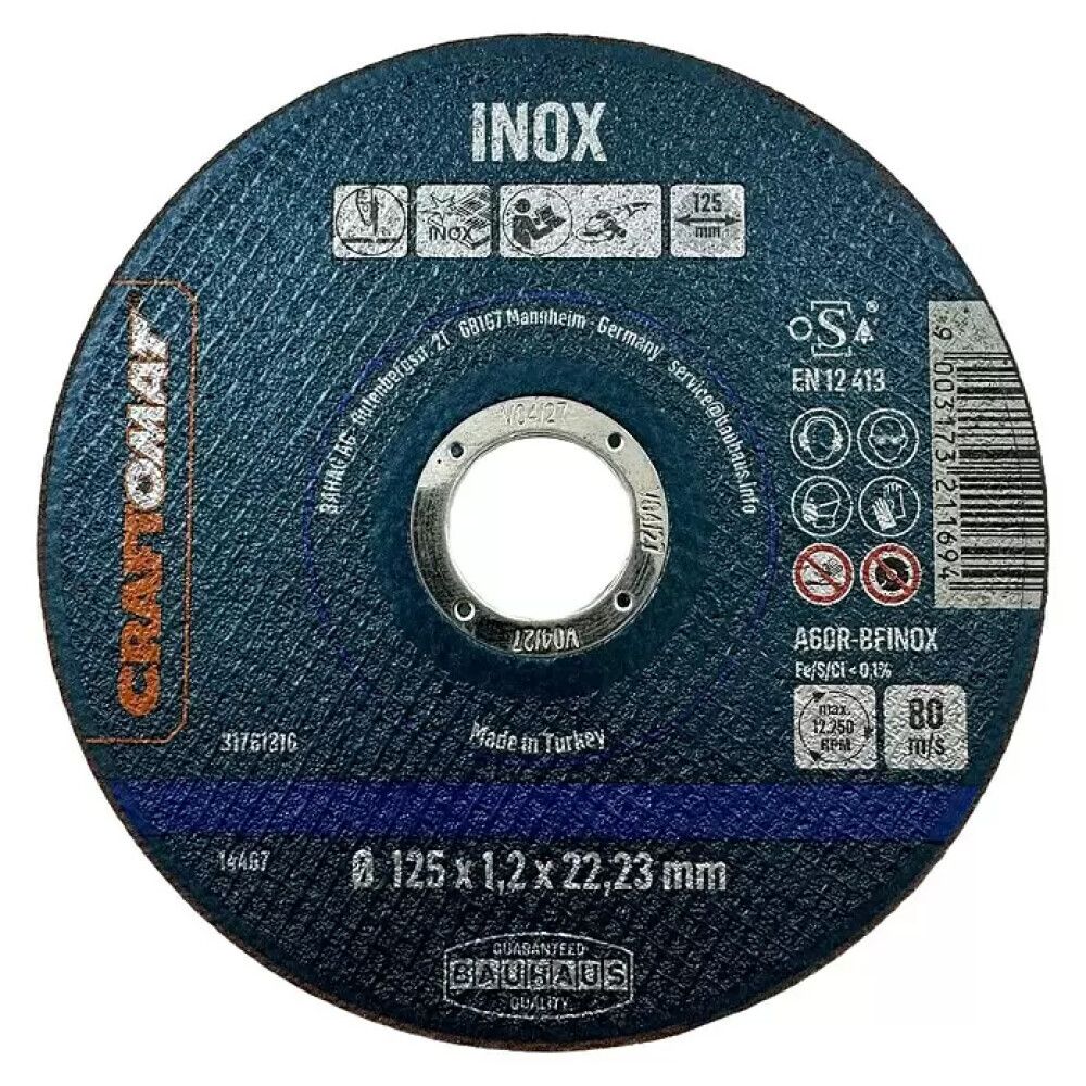 Skurðarskífa 125mm Craftomat málmur 10stk