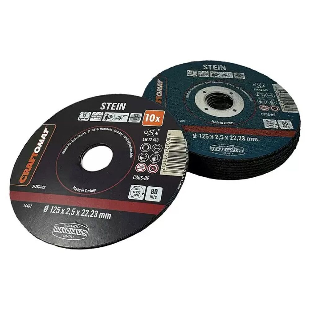 Skurðarskífa 125mm Craftomat steinn 10stk
