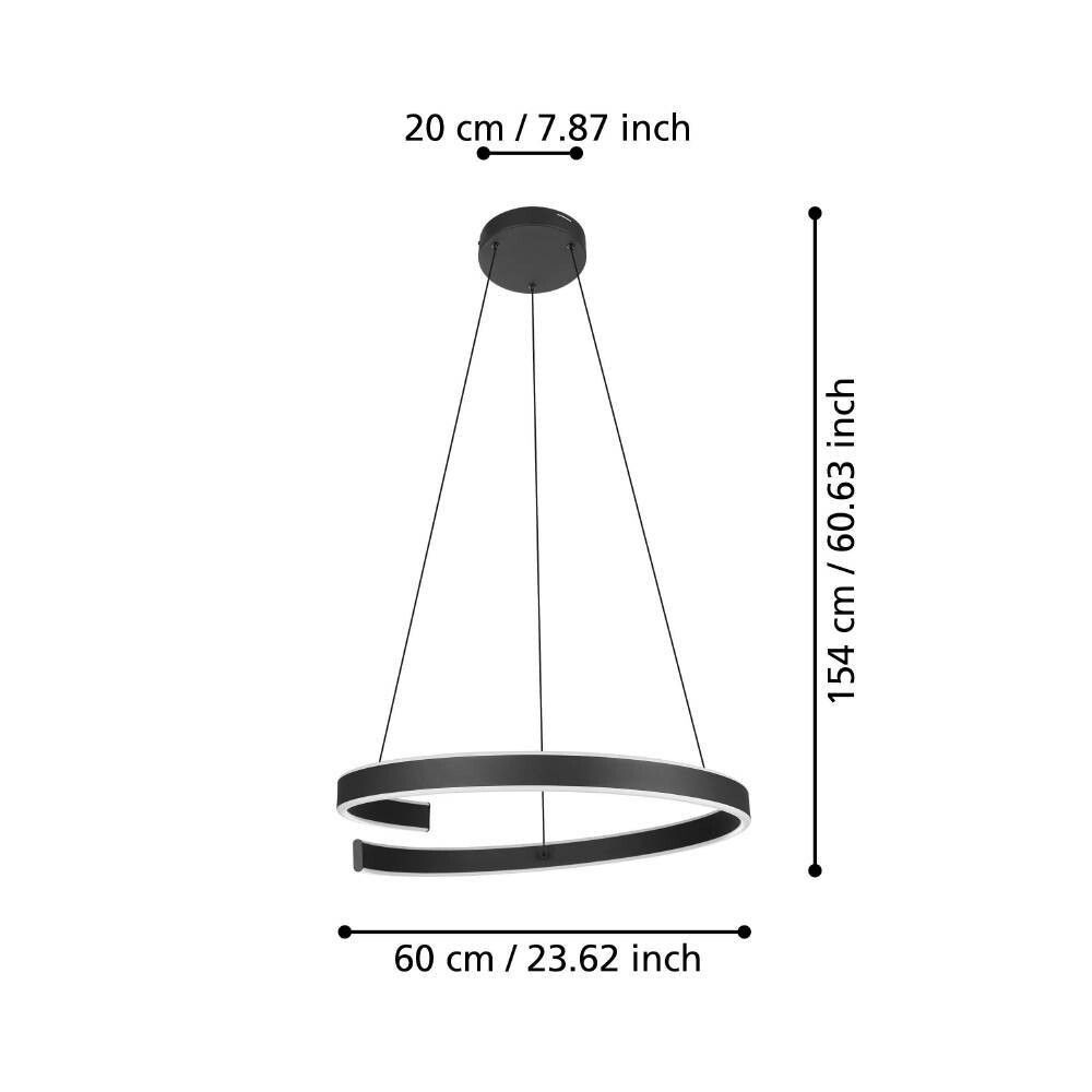 Hangandi ljós LED 5300lm Ø60cm Andabia-z svart