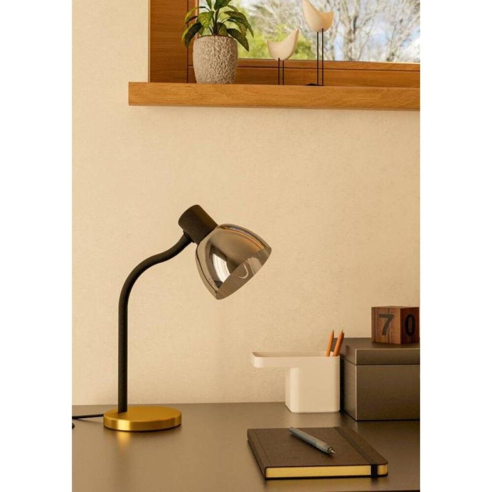 Borðlampi E14 Macere hæð 34 cm svart messing 