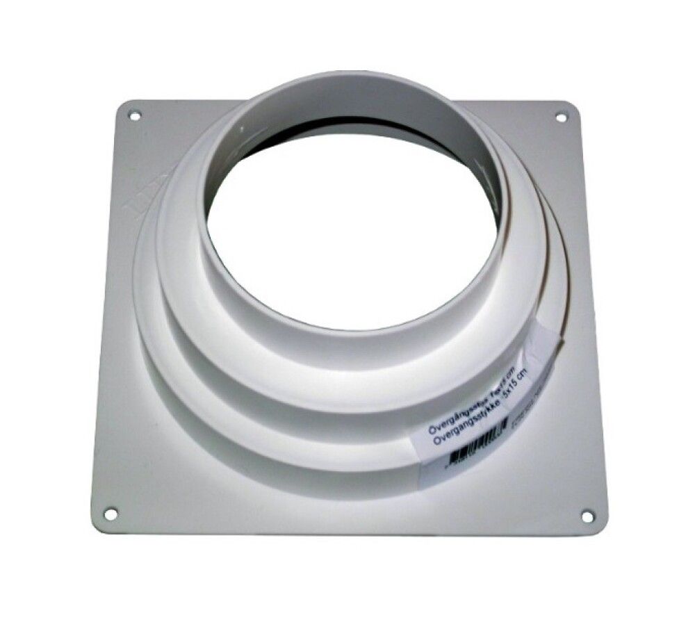 Lofttúða með minnkun og kraga 15x15 cm Ø82/127/160 mm