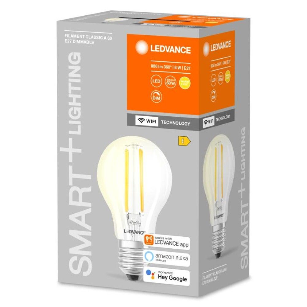 Snjallpera LED E27 2700K Ledvance Smart+ 6W Ø60 mm