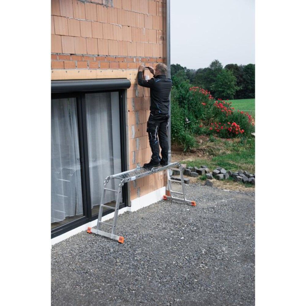 Álstigi og vinnupallur 4x3 þrep Krause 3,55m