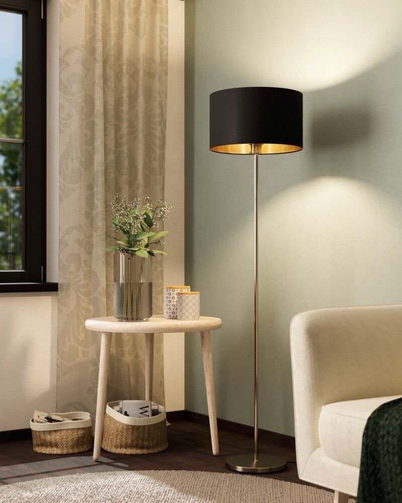 Gólflampi Maserlo 151 cm Eglo svartur/gyltur