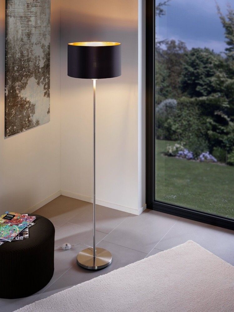 Gólflampi Maserlo 151 cm Eglo svartur/gyltur