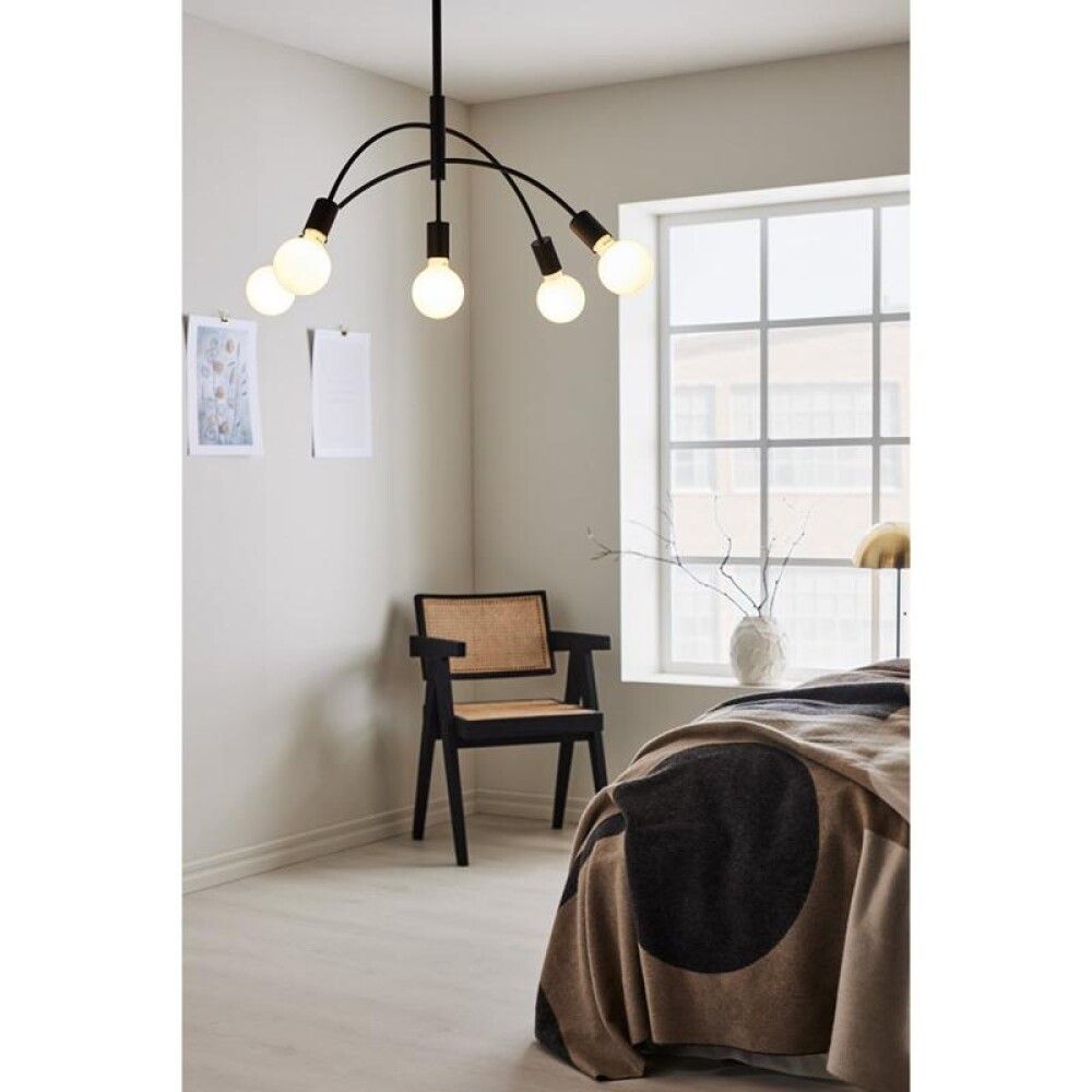 Hangandi ljós 5xE27 Cygnus Ø70 cm svart