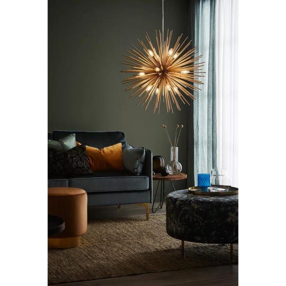 Hangandi ljós 12xE14 Soleil Ø72 cm gyllt