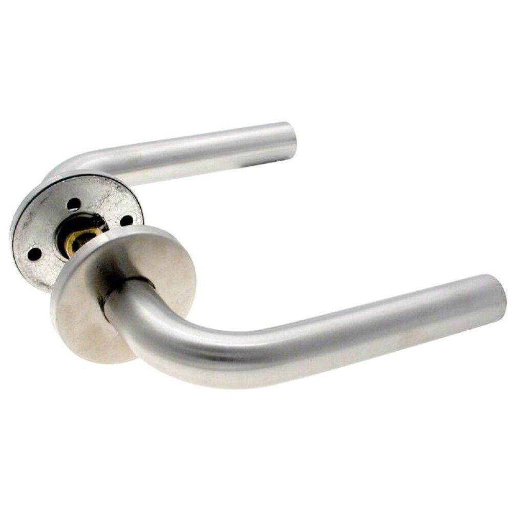 Hurðarhúnn 19mm Ruko Nordic L form með rósettu ryðfrír