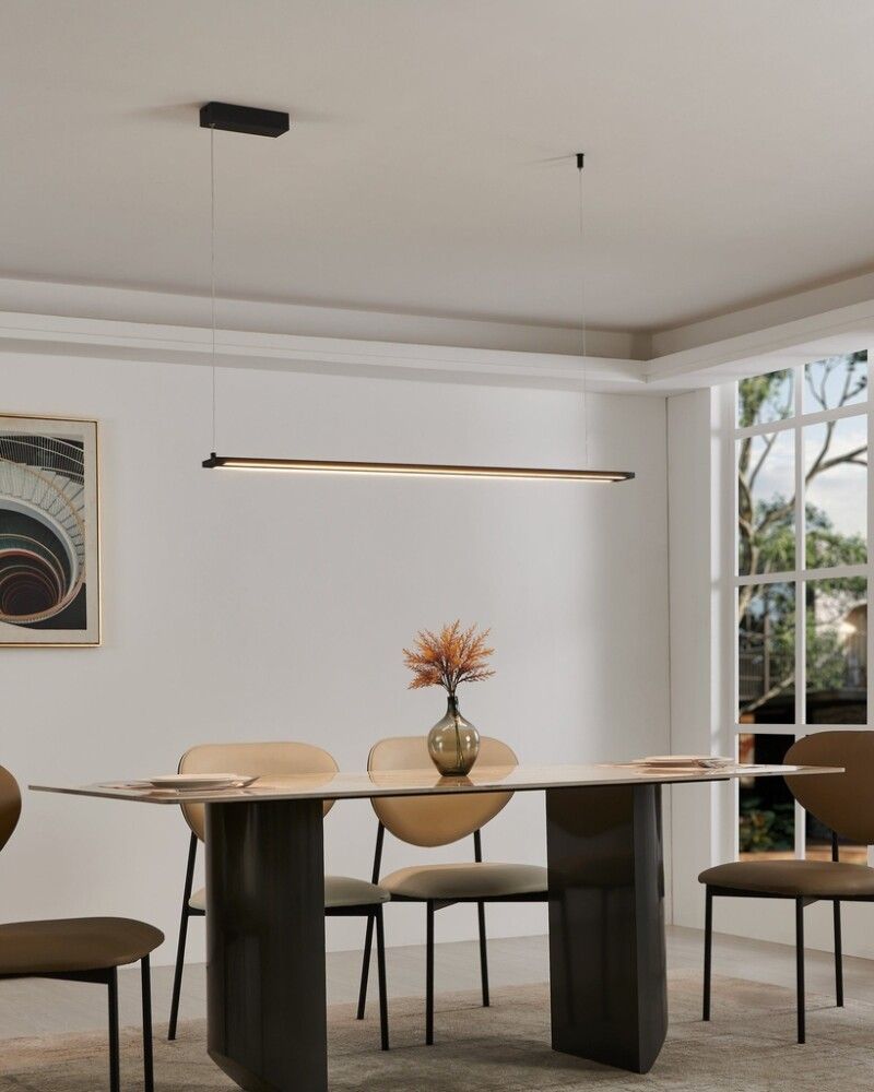 LED loftljós Amontillado 26,5W Eglo svart lengd116 cm