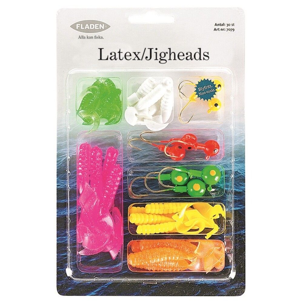 Önglar og gervi ormar 30 stk Fladen Fishing