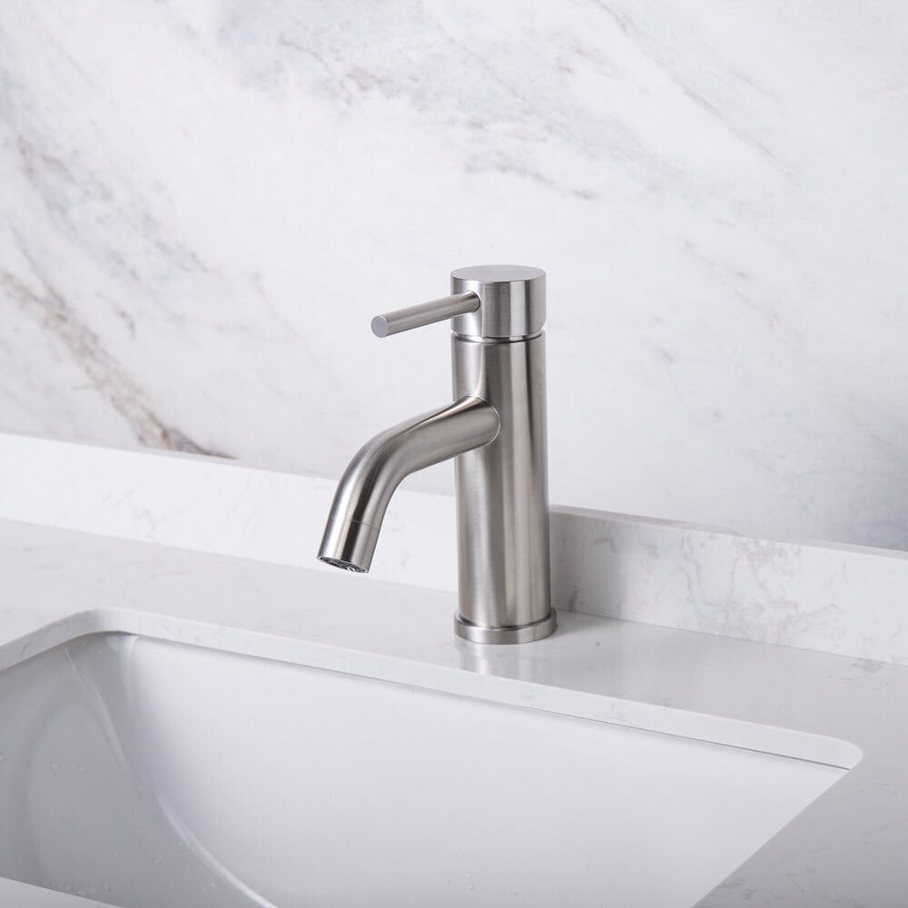 Handlaugartæki með botnventli Futuna Camargue burstað stál