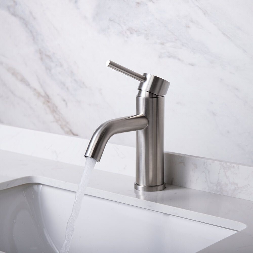 Handlaugartæki með botnventli Futuna Camargue burstað stál