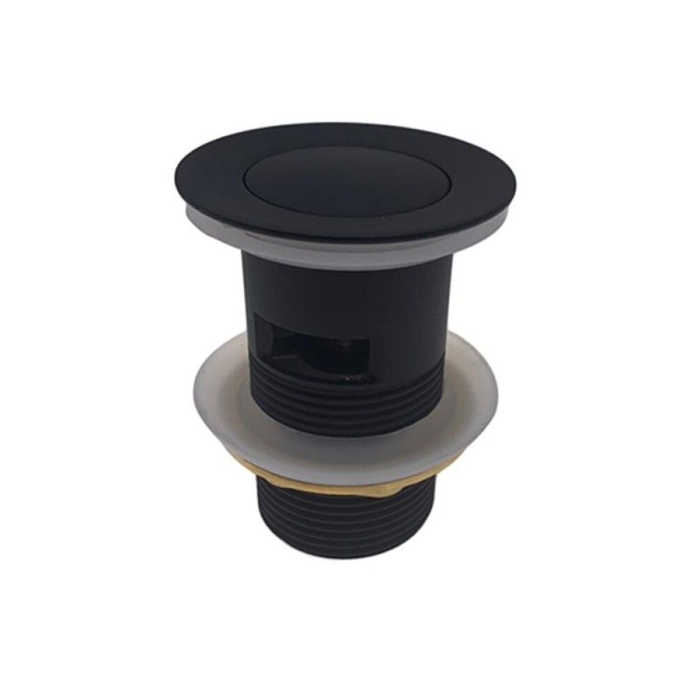 Botnventill 6,4cm pushpop Camargue Tofu matt svartur