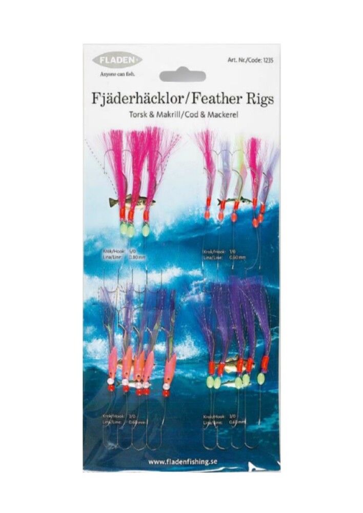 Flugur makríll/þorskur  Fladen fishing 4 gerðir