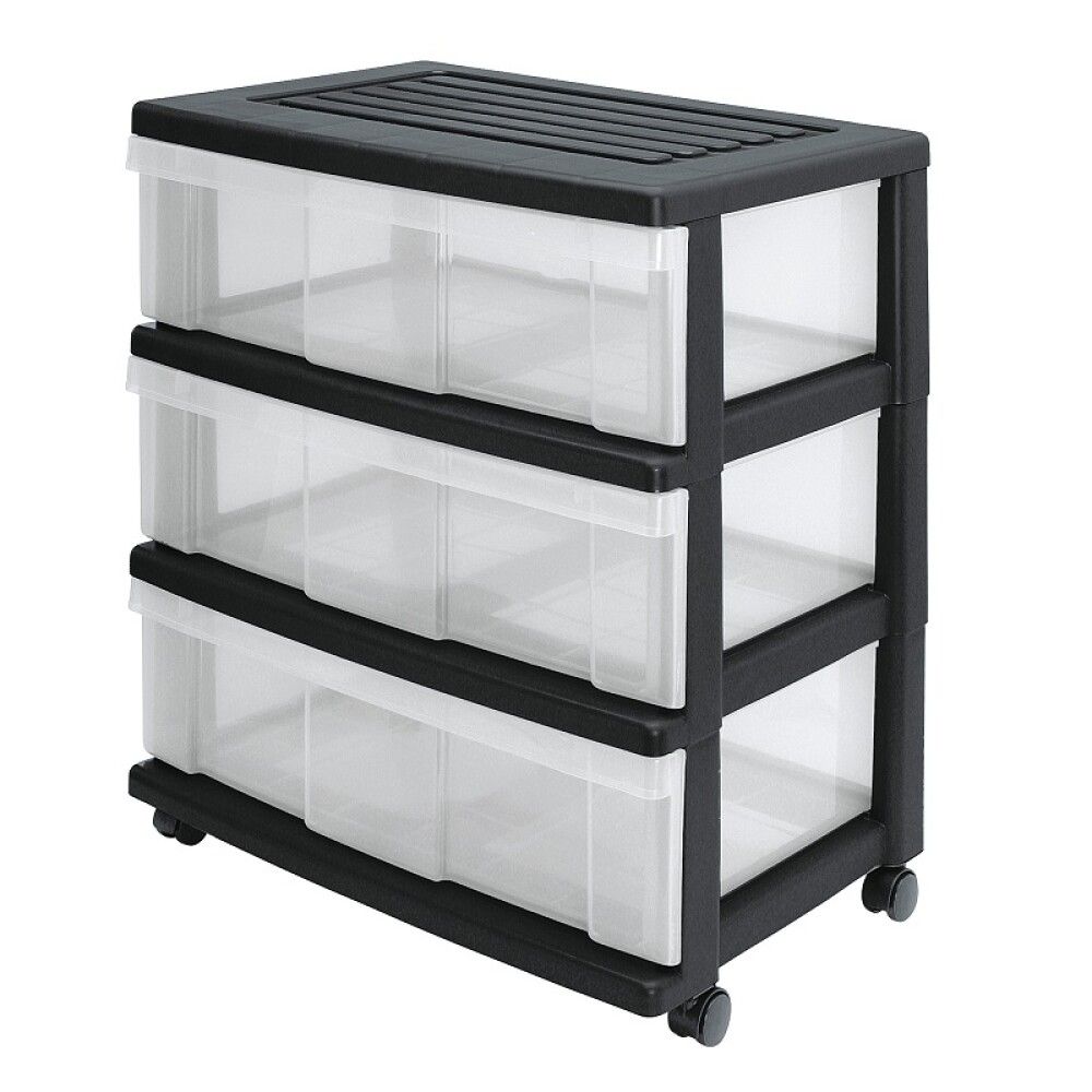 Skúffueining 3 skúffur á hjólum