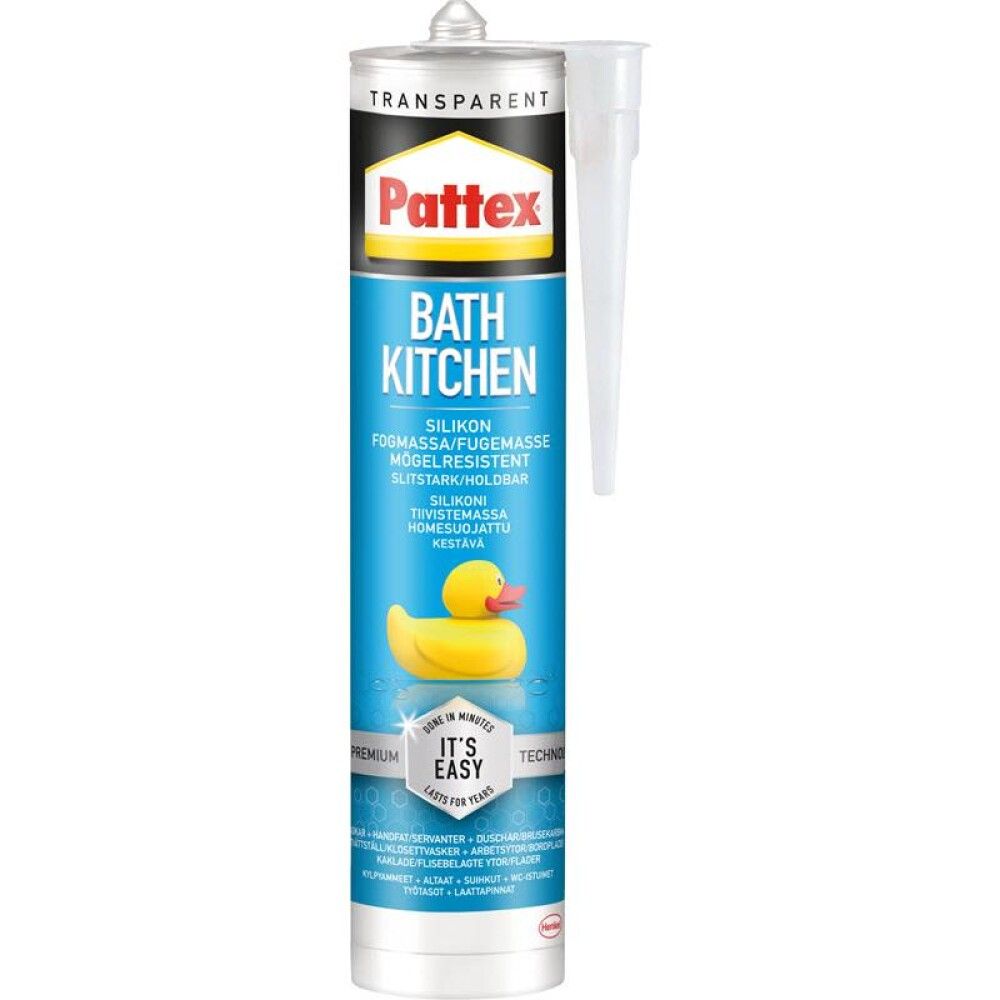 Sílikonkítti 280ml Pattex bað & eldhús glært