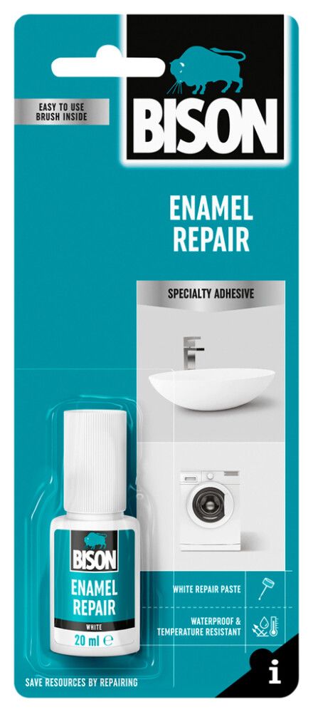 Viðgerðarsett fyrir glerung Bison 20ml hvít