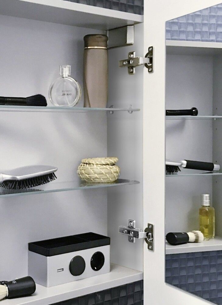 Speglaskápur Stella með LED dökk eik 700x737x157 mm Camargue