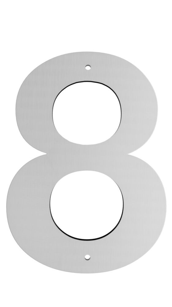 Húsnúmer nr. 8 Allux 18 cm galv.