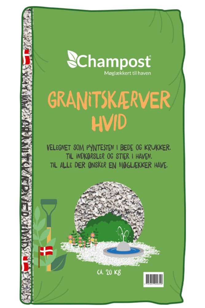 Granít möl 8-11mm hvít 20kg Champost