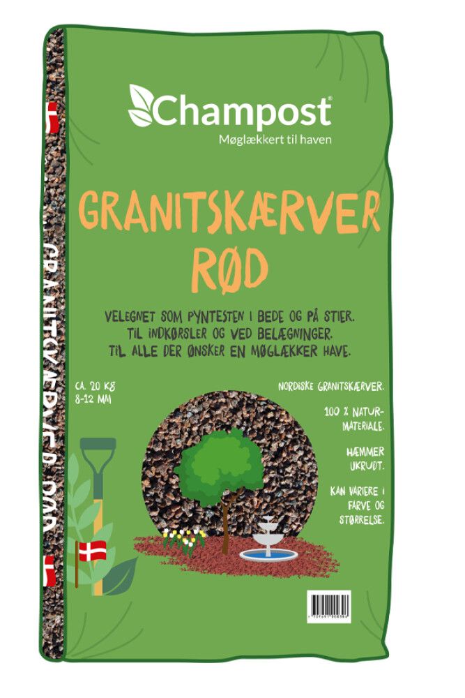 Granít möl 8-12mm rauð 20kg Champost
