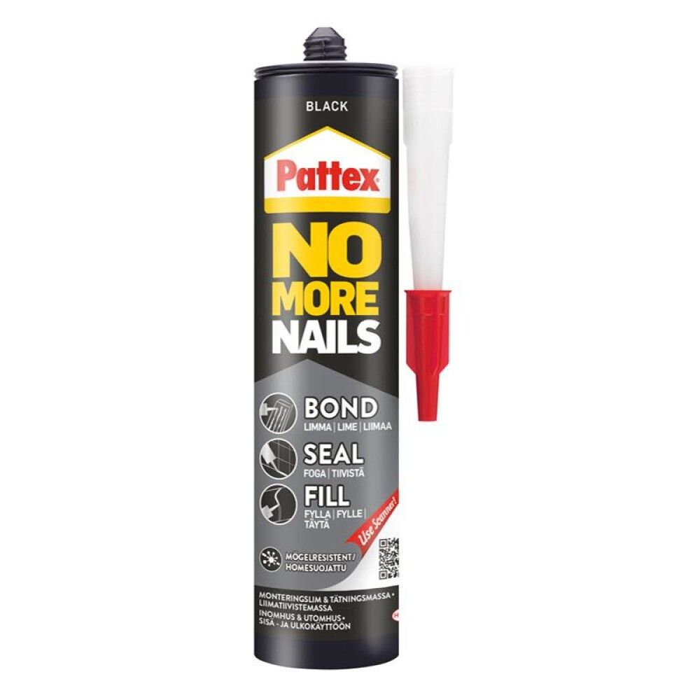 Límkýtti 280ml Pattex No More Nails Bond-Seal-Fill svart