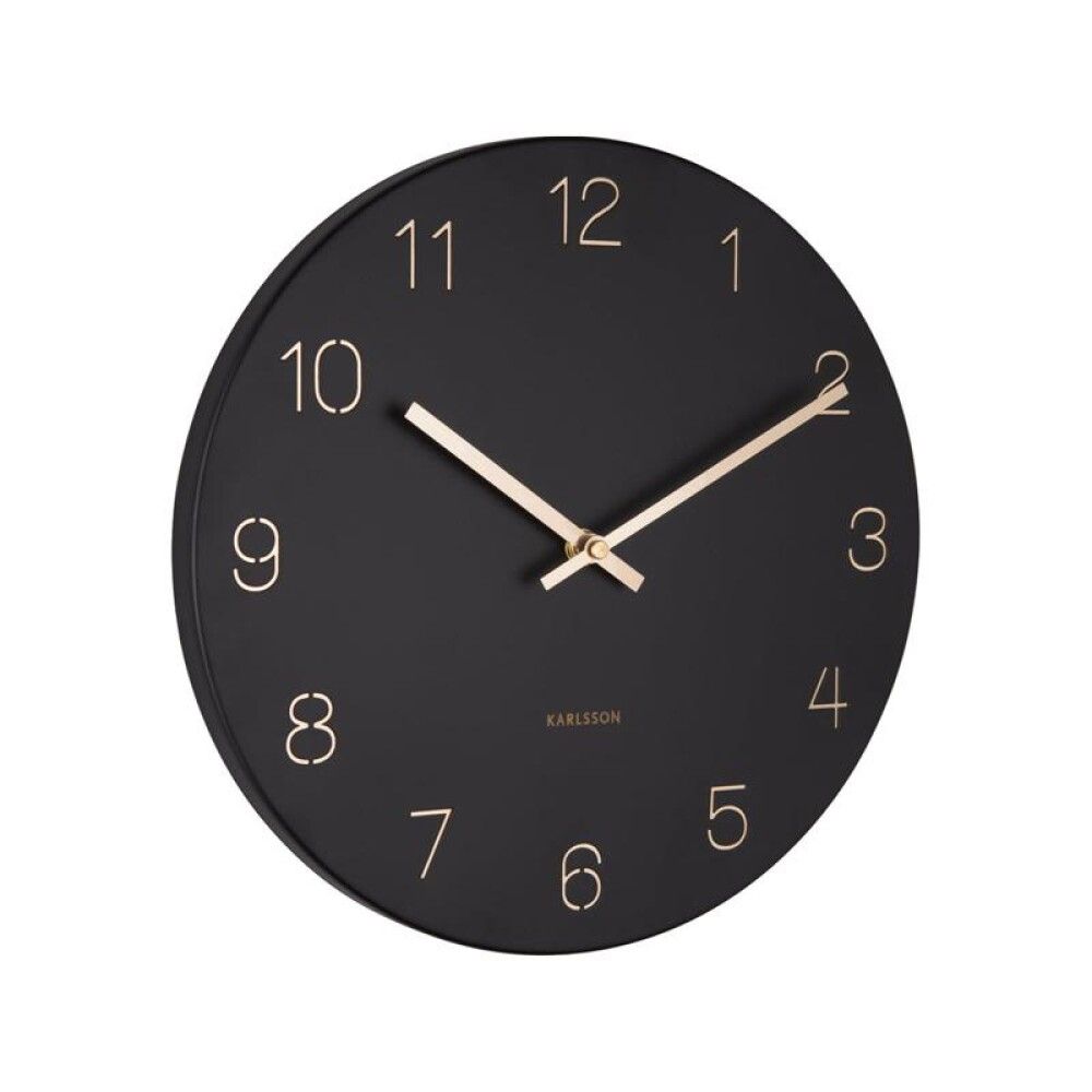 Veggklukka Charm Ø30cm svört