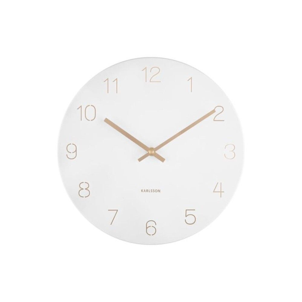 Veggklukka Charm Ø30cm hvít