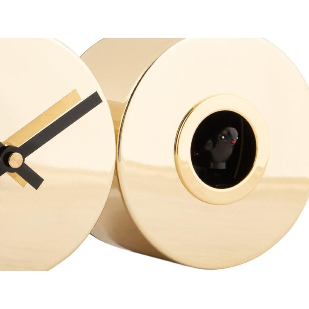 Veggklukka Duo Cuckoo Ø13x26cm messing