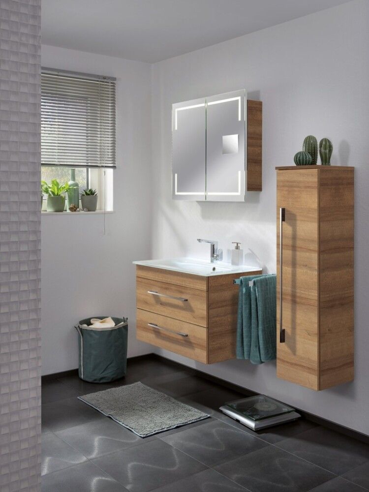 Speglaskápur 100x74cm Stella Camargue dökk eik