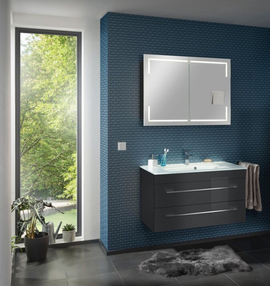 Speglaskápur 100x74cm Stella Camargue grár