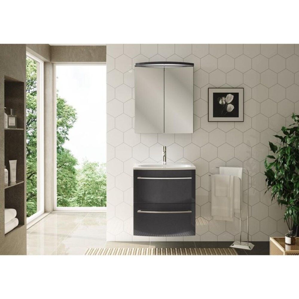 Speglaskápur LED Stella Camargue 60x70x15,5mm grár