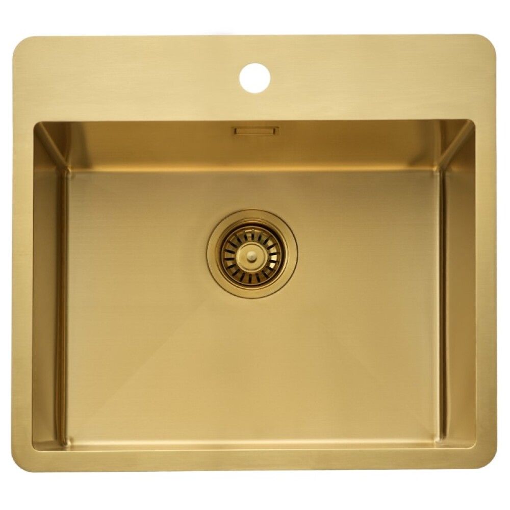 Stálvaskur Middelfart 54x50cm 500BK2 rústfrítt stál messing