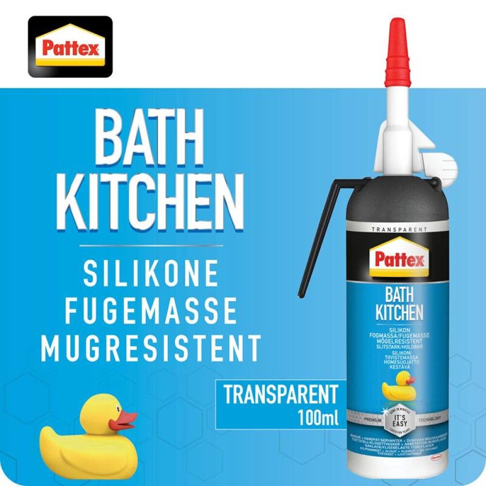 Sílikonkítti 100ml Pattex bað & eldhús glært