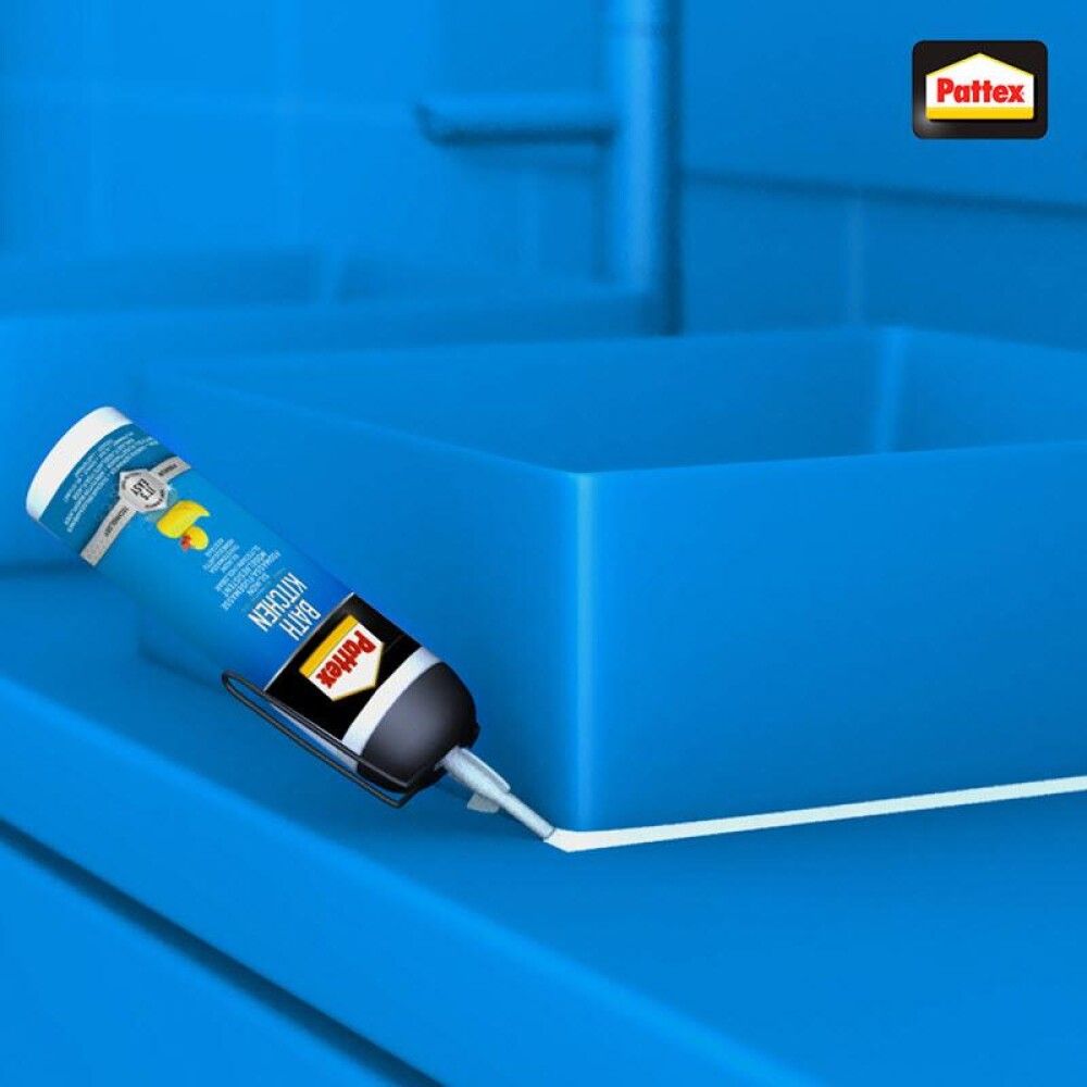 Sílikonkítti 100ml Pattex bað & eldhús hvítt