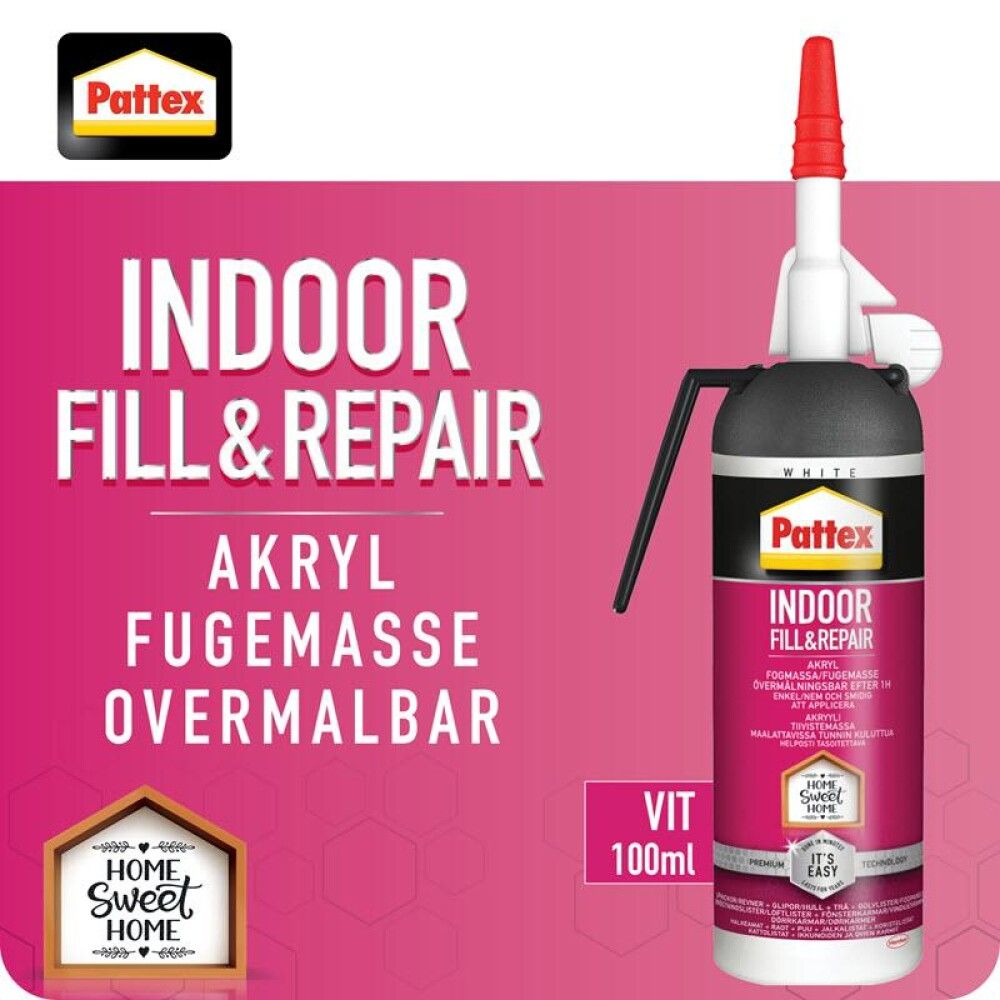Akrýlkítti Pattex Fill & Repair 100ml hvítt